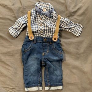 Overall outfit with Velcro tie